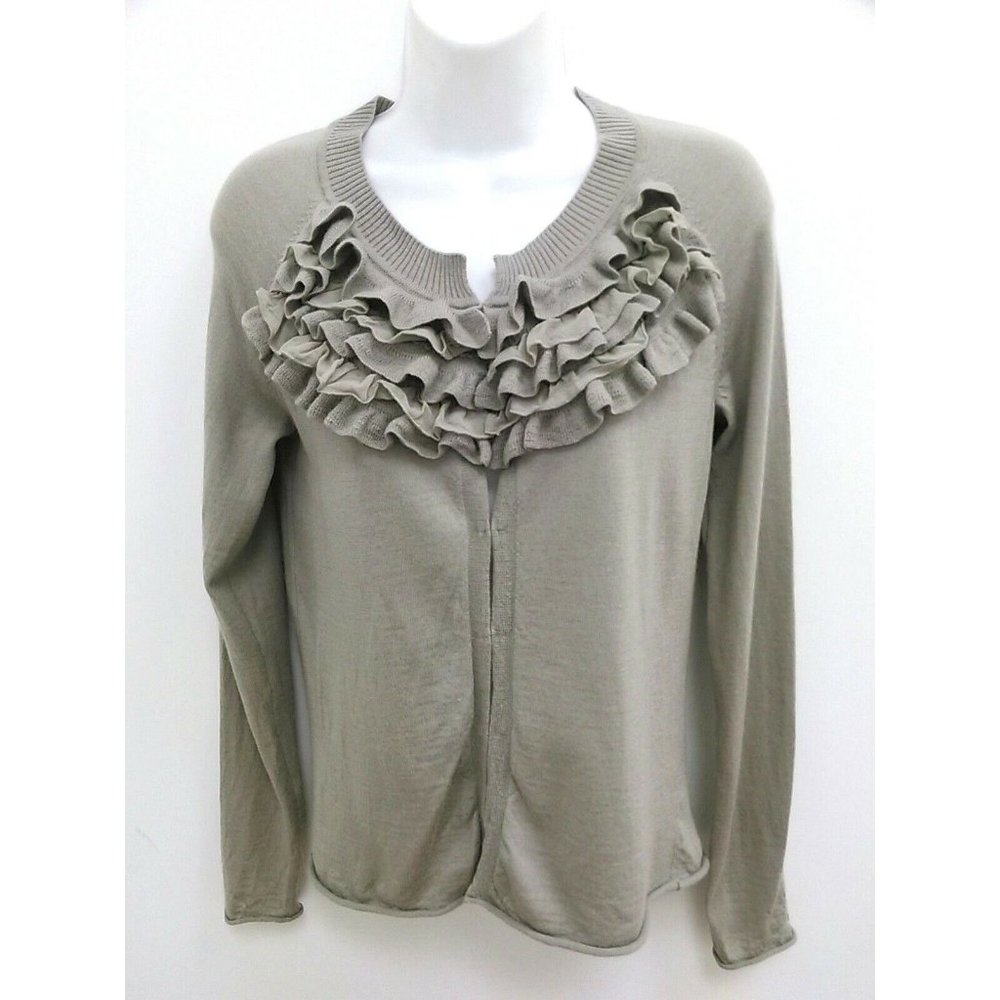 Banana Republic Medium Cardigan Sweater Beige Long Sleeve Merino Wool